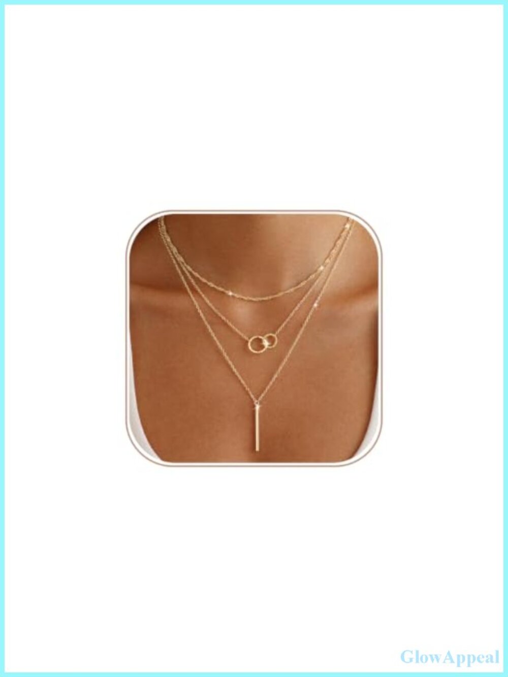 14K Gold Plated Layered Necklace Set Dainty Stacked Brass Jewelry Gift